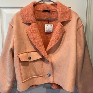 NWT • ZARA faux shearling faux suede jacket
